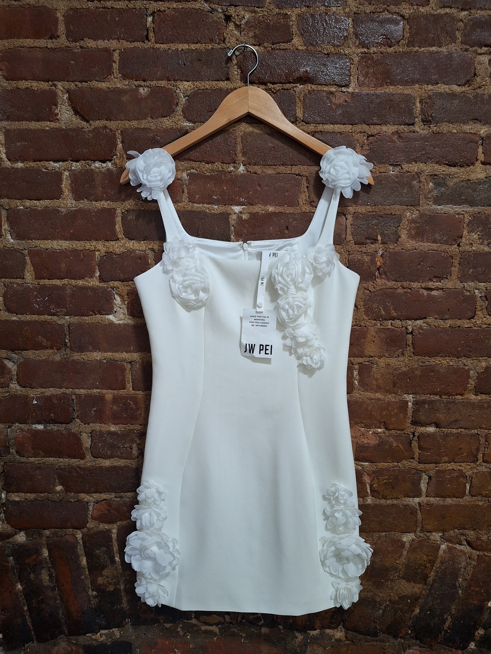 JW PEI White Floral Appliqué Mini Dress